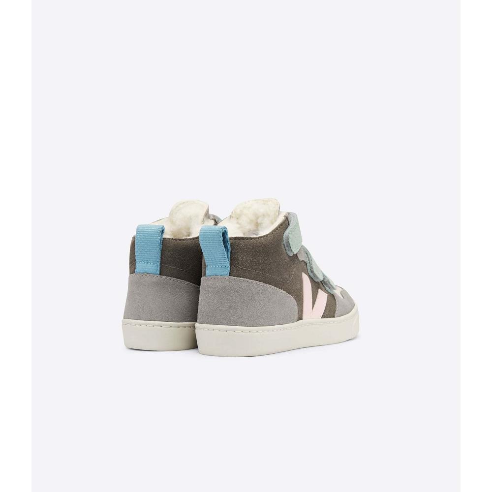 Veja V-10 MID FURED SUEDE Schoenen Kinderen Grijs | NL 761YXF